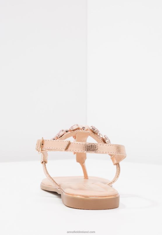 Z62T1497 Women Anna Field T-Bar Sandals Rose Gold