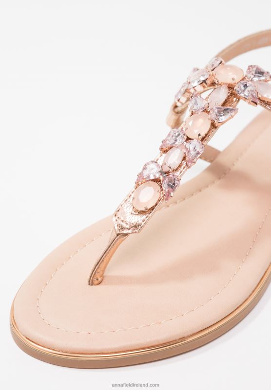 Z62T1497 Women Anna Field T-Bar Sandals Rose Gold