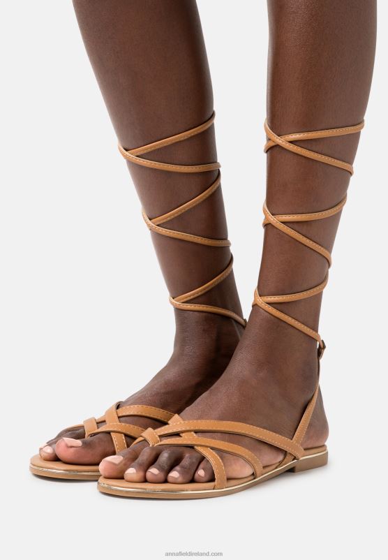 Z62T1501 Women Anna Field T-Bar Sandals Cognac