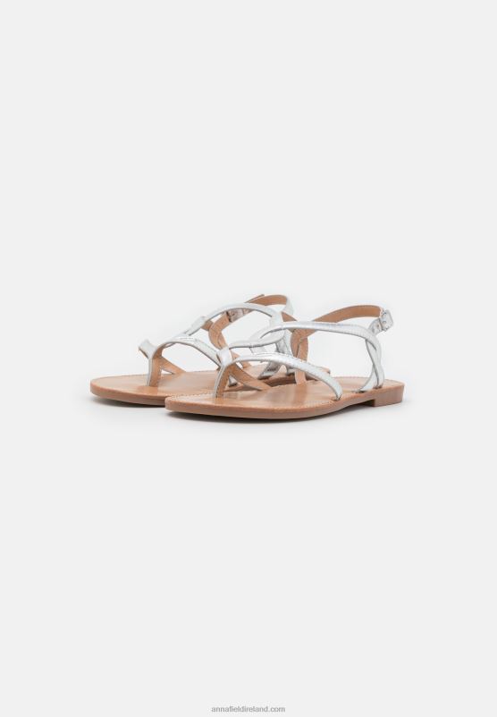 Z62T1507 Women Anna Field T-Bar Sandals Silver
