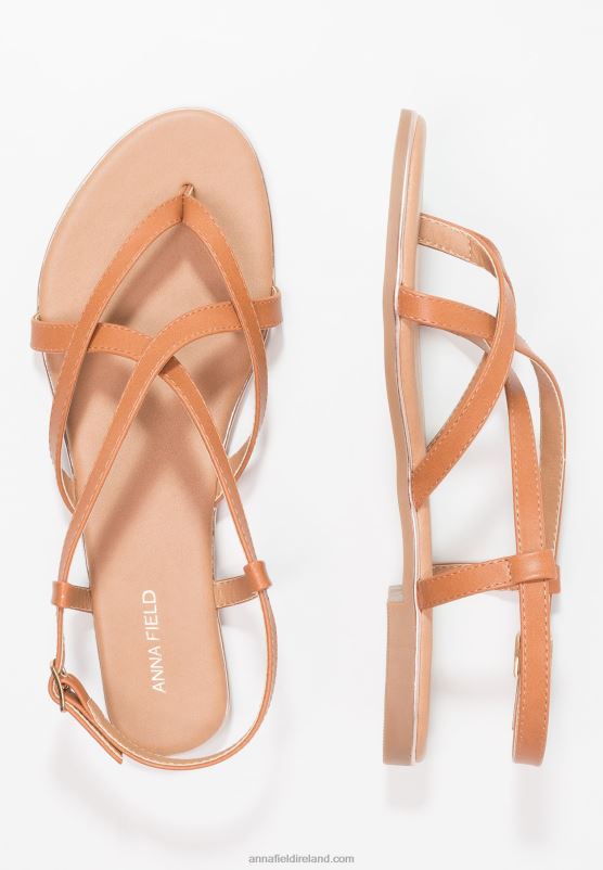 Z62T1508 Women Anna Field T-Bar Sandals Cognac