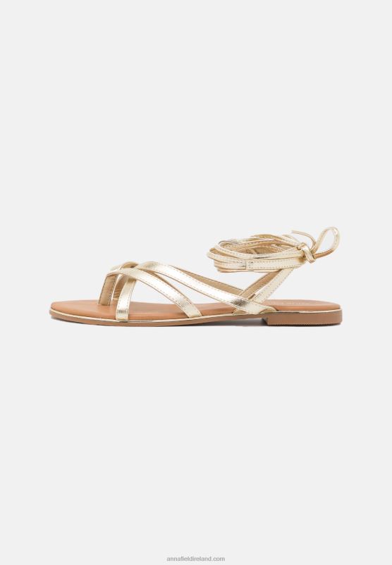Z62T1509 Women Anna Field T-Bar Sandals Gold