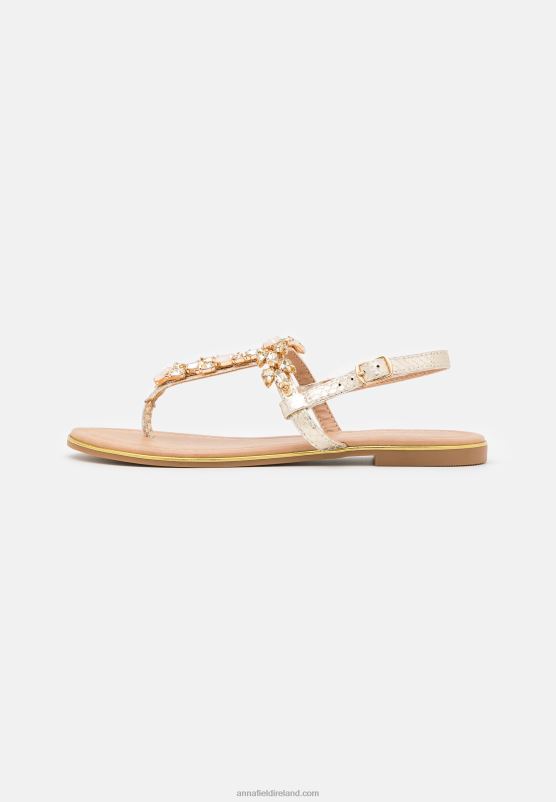 Z62T1517 Women Anna Field T-Bar Sandals Gold