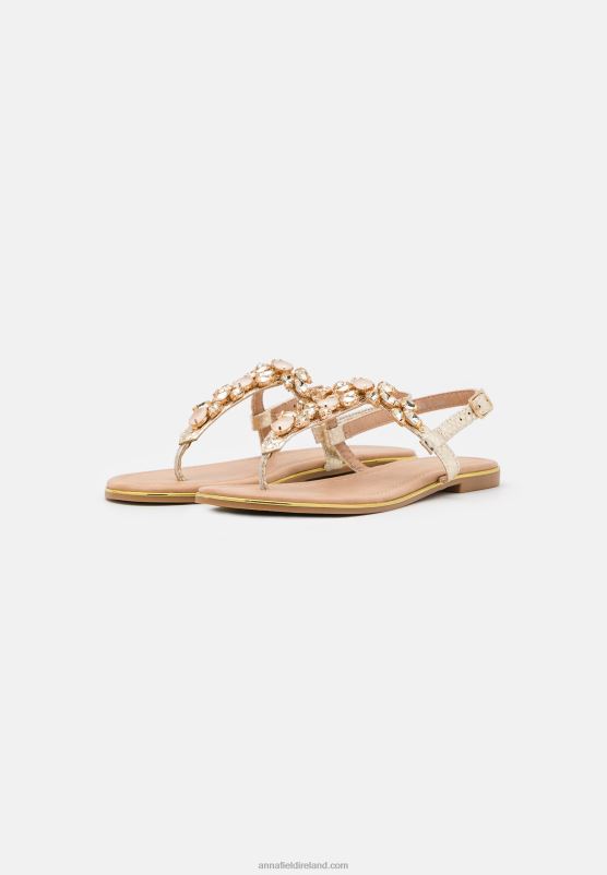 Z62T1517 Women Anna Field T-Bar Sandals Gold