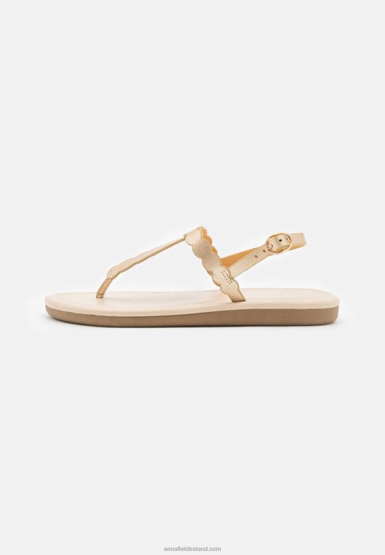 Z62T1518 Women Anna Field T-Bar Sandals Gold