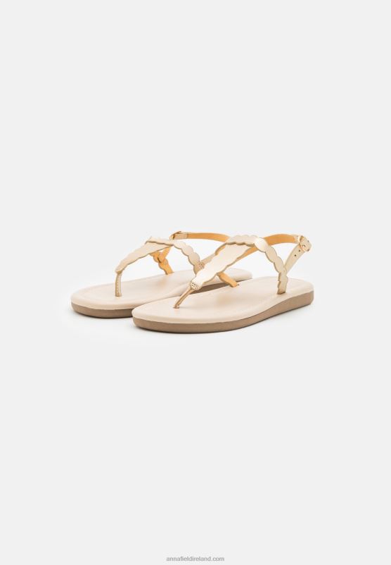 Z62T1518 Women Anna Field T-Bar Sandals Gold