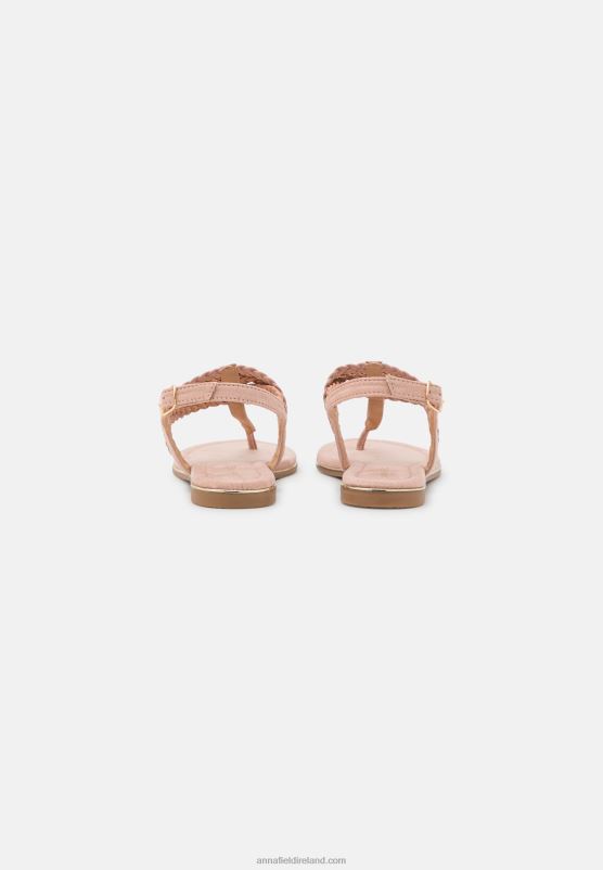 Z62T1520 Women Anna Field T-Bar Sandals Rose Gold-Coloured