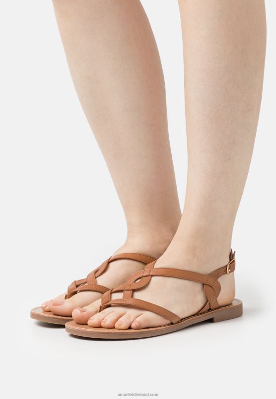 Z62T1527 Women Anna Field T-Bar Sandals Cognac