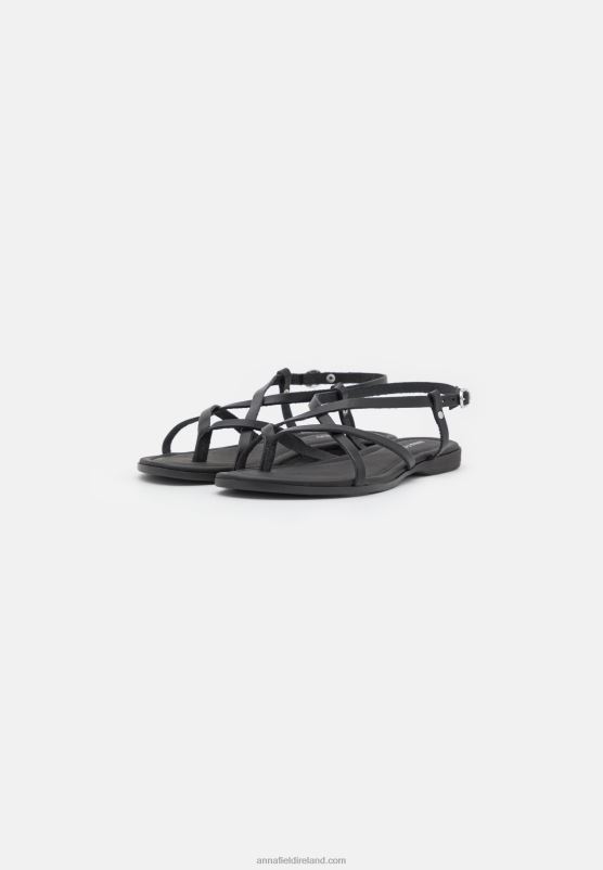 Z62T1532 Women Anna Field Leather T-Bar Sandals Black