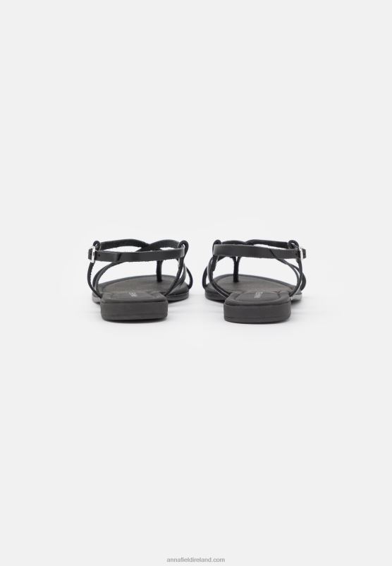 Z62T1532 Women Anna Field Leather T-Bar Sandals Black