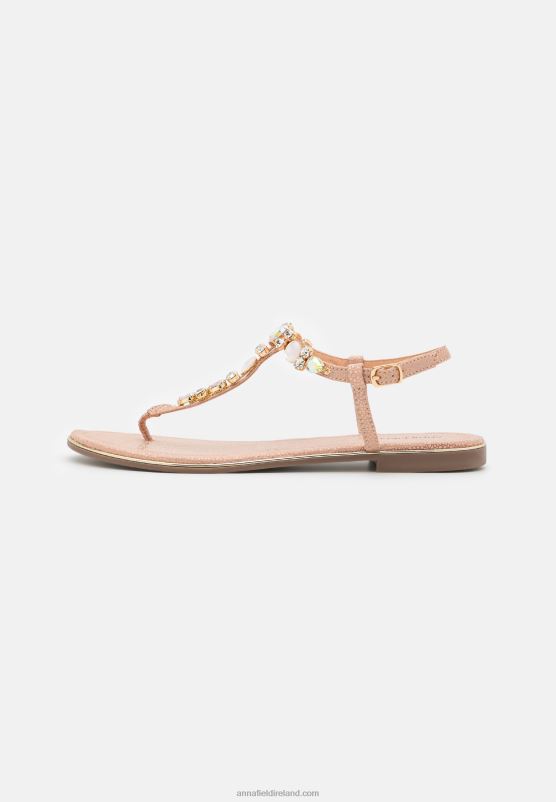 Z62T1534 Women Anna Field T-Bar Sandals Rose Gold