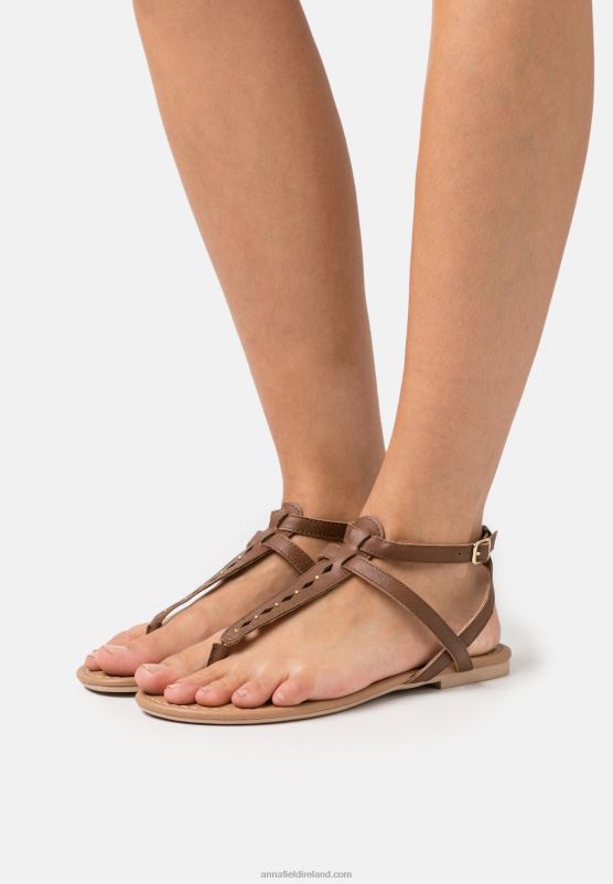 Z62T1537 Women Anna Field T-Bar Sandals Cognac