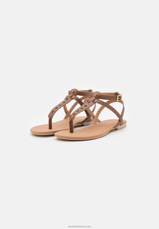 Z62T1537 Women Anna Field T-Bar Sandals Cognac