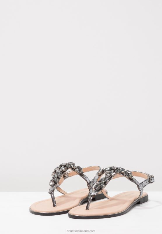 Z62T1542 Women Anna Field T-Bar Sandals Dark Gray