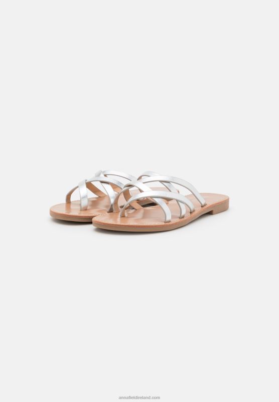 Z62T1546 Women Anna Field T-Bar Sandals Silver
