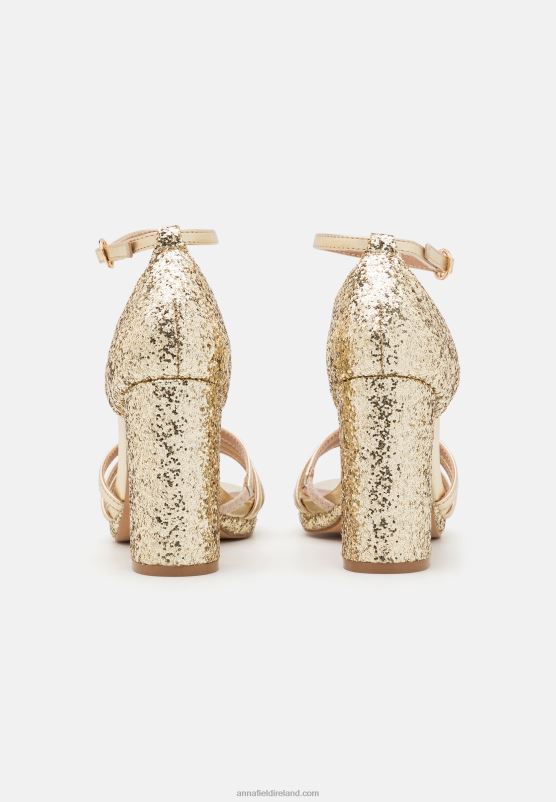 Z62T1555 Women Anna Field Platform Sandals Gold