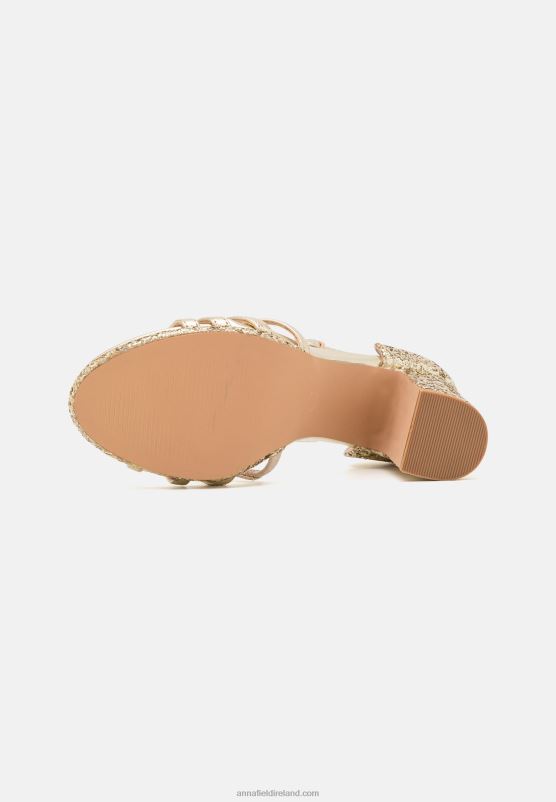 Z62T1555 Women Anna Field Platform Sandals Gold