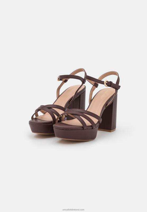 Z62T1558 Women Anna Field Platform Sandals Dark Brown