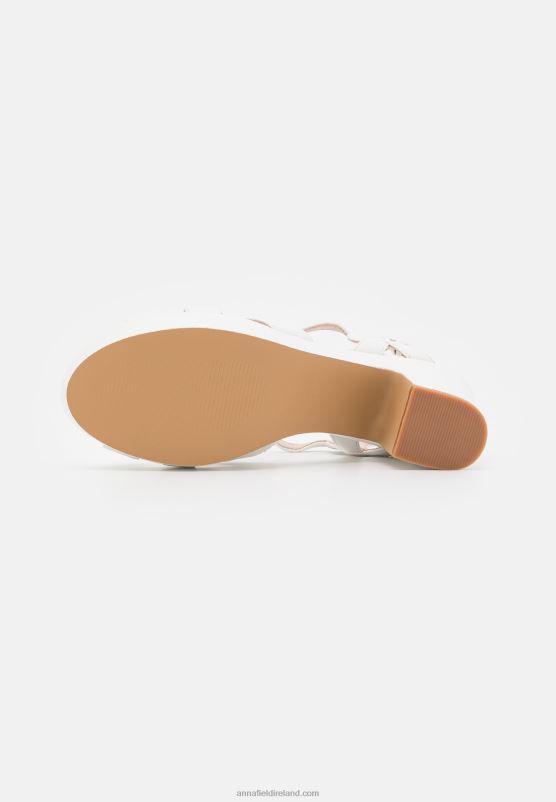 Z62T1559 Women Anna Field Leather Platform Sandals White