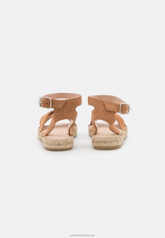 Z62T1560 Women Anna Field Leather Platform Sandals Cognac