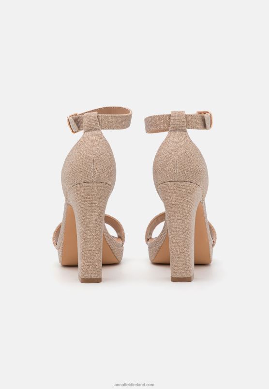 Z62T1566 Women Anna Field High Heeled Sandals Rose Gold
