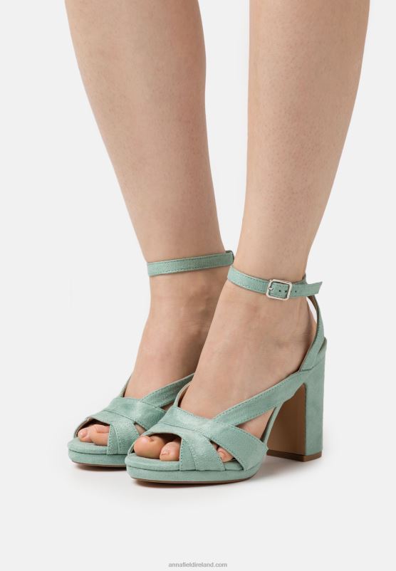 Z62T1568 Women Anna Field Platform Sandals Mint