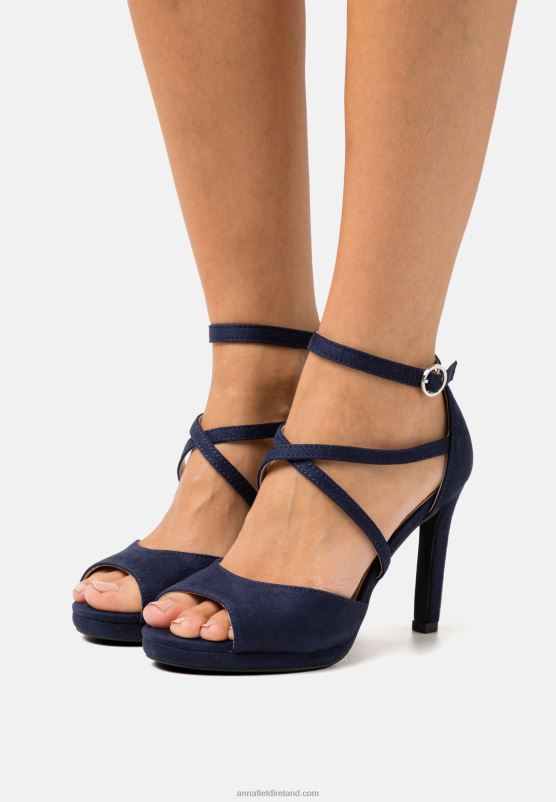 Z62T1569 Women Anna Field Platform Sandals Dark Blue