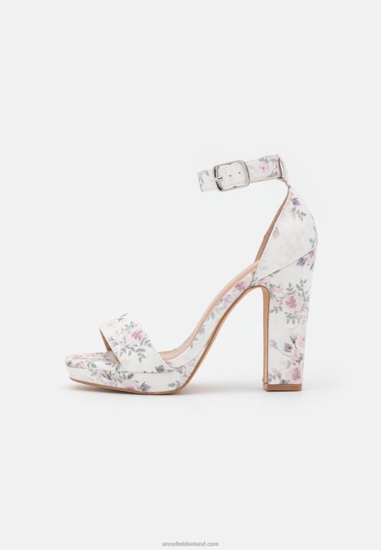Z62T1573 Women Anna Field High Heeled Sandals White/Lilac