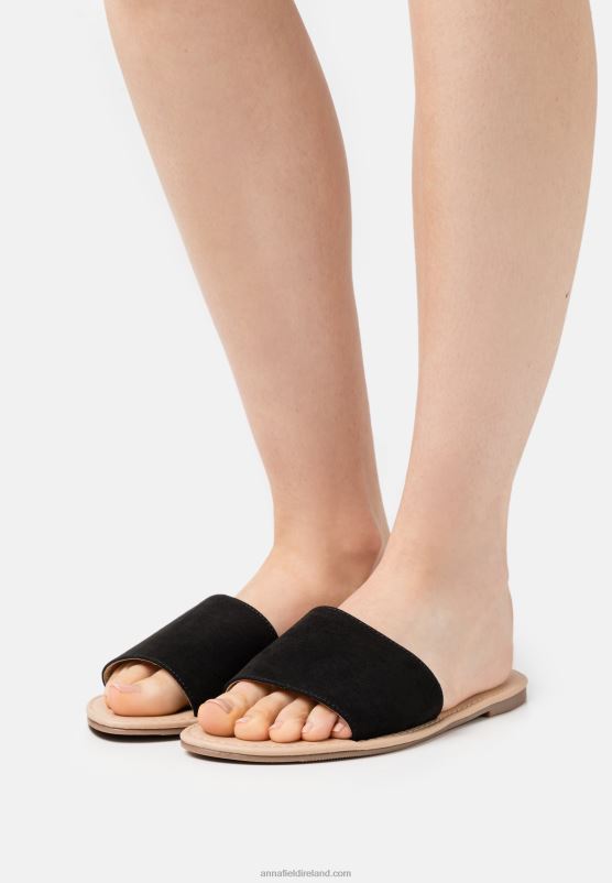 Z62T1863 Women Anna Field 2 Pack Mules Black/Cognac