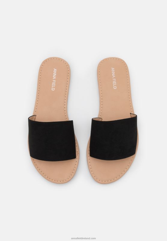 Z62T1863 Women Anna Field 2 Pack Mules Black/Cognac