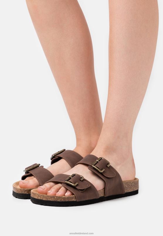 Z62T1876 Women Anna Field Slippers Dark Brown