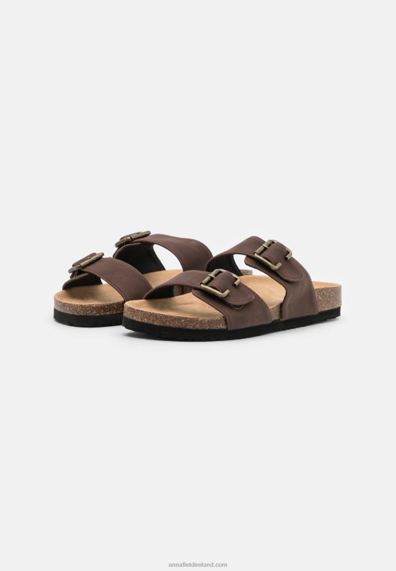 Z62T1876 Women Anna Field Slippers Dark Brown