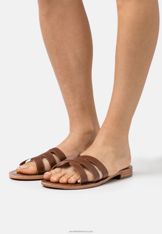 Z62T1877 Women Anna Field Leather Mules Brown