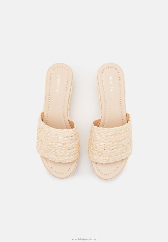 Z62T1883 Women Anna Field Heeled Mules Beige