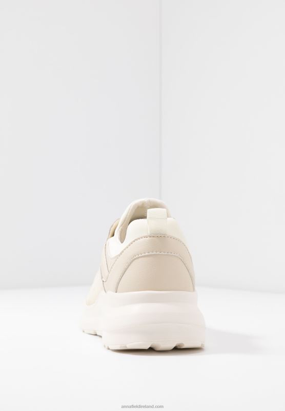 Z62T1175 Women Anna Field Leather Trainers Beige