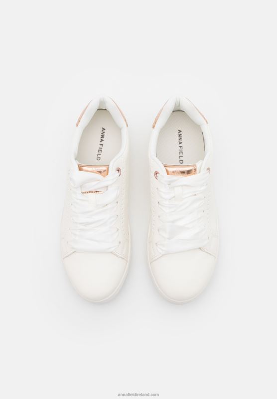 Z62T1178 Women Anna Field Trainers White/Rose Gold-Coloured