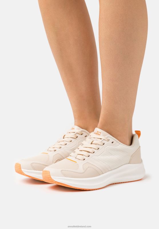 Z62T1184 Women Anna Field Trainers Beige/Orange