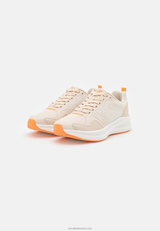 Z62T1184 Women Anna Field Trainers Beige/Orange