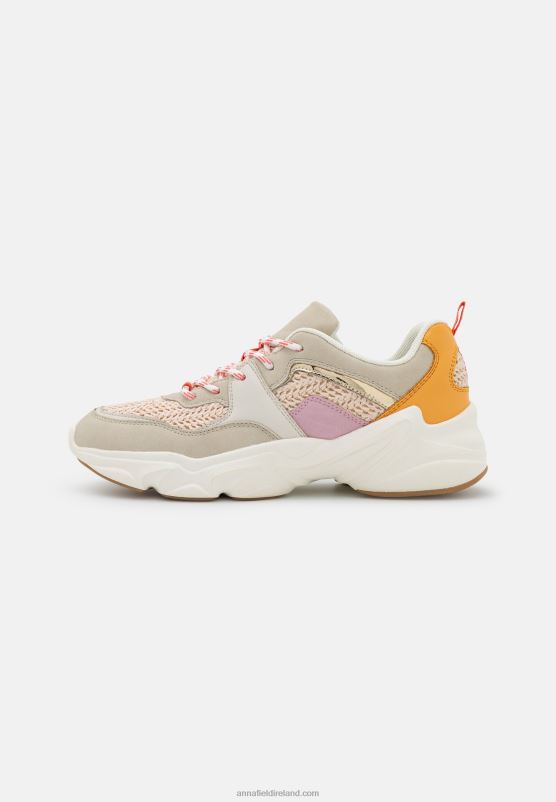 Z62T1198 Women Anna Field Trainers Beige/Multicoloured
