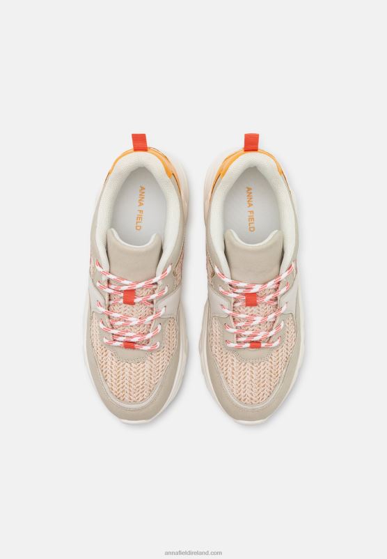 Z62T1198 Women Anna Field Trainers Beige/Multicoloured