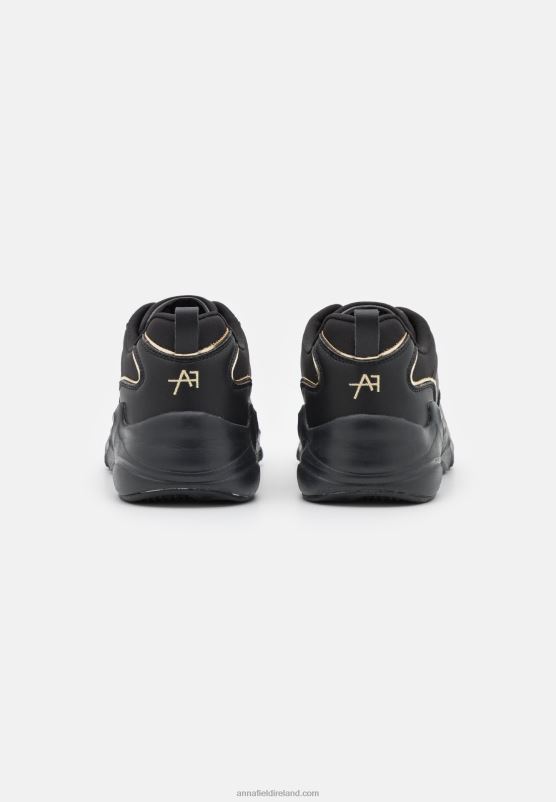 Z62T1203 Women Anna Field Leather Trainers Black