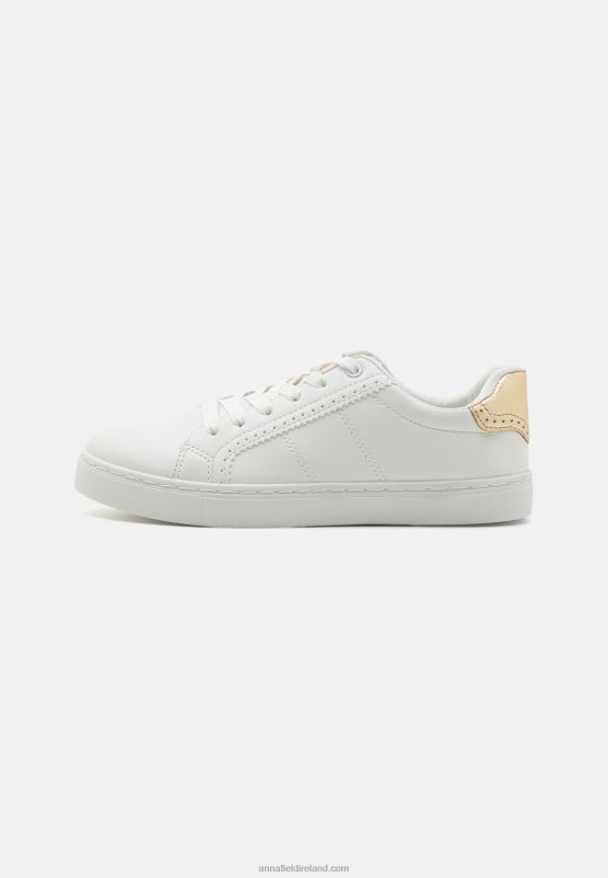 Z62T1204 Women Anna Field Trainers White/Gold