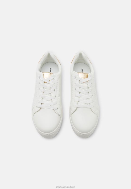 Z62T1204 Women Anna Field Trainers White/Gold