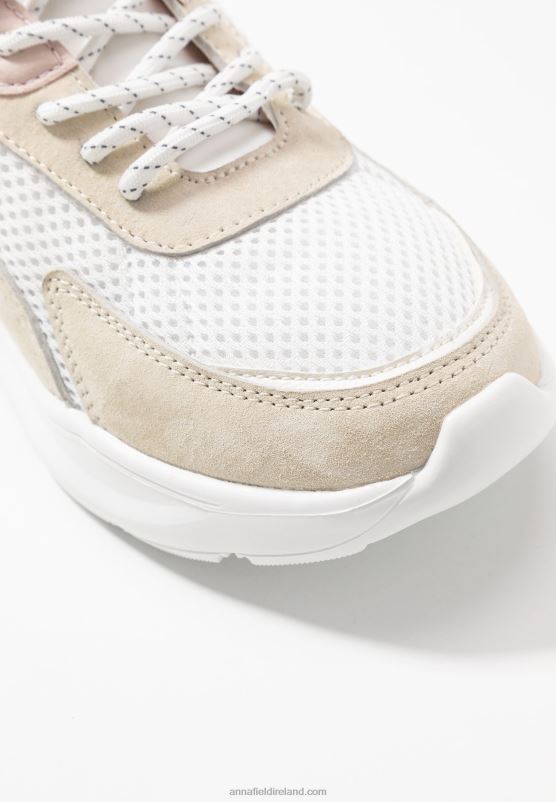 Z62T1219 Women Anna Field Leather Trainers White