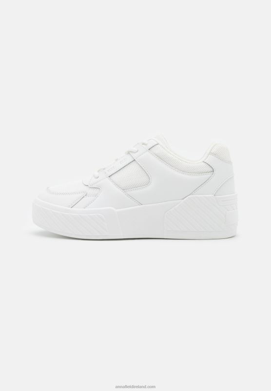 Z62T1224 Women Anna Field Leather Trainers White