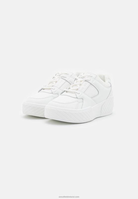 Z62T1224 Women Anna Field Leather Trainers White