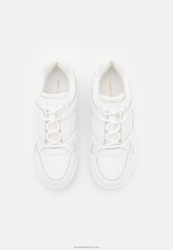 Z62T1224 Women Anna Field Leather Trainers White