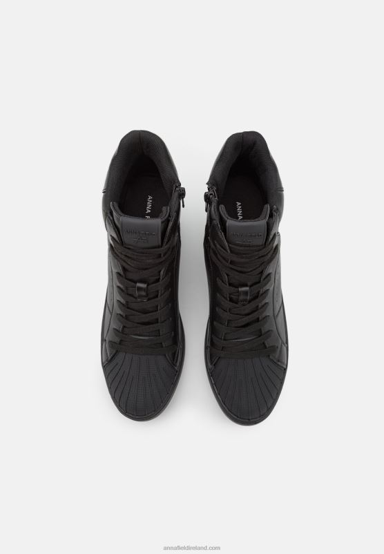 Z62T1227 Women Anna Field High-Top Trainers Black