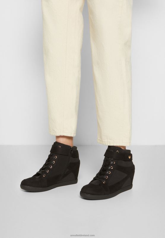 Z62T1228 Women Anna Field High-Top Trainers Black