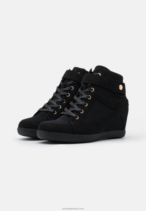 Z62T1228 Women Anna Field High-Top Trainers Black